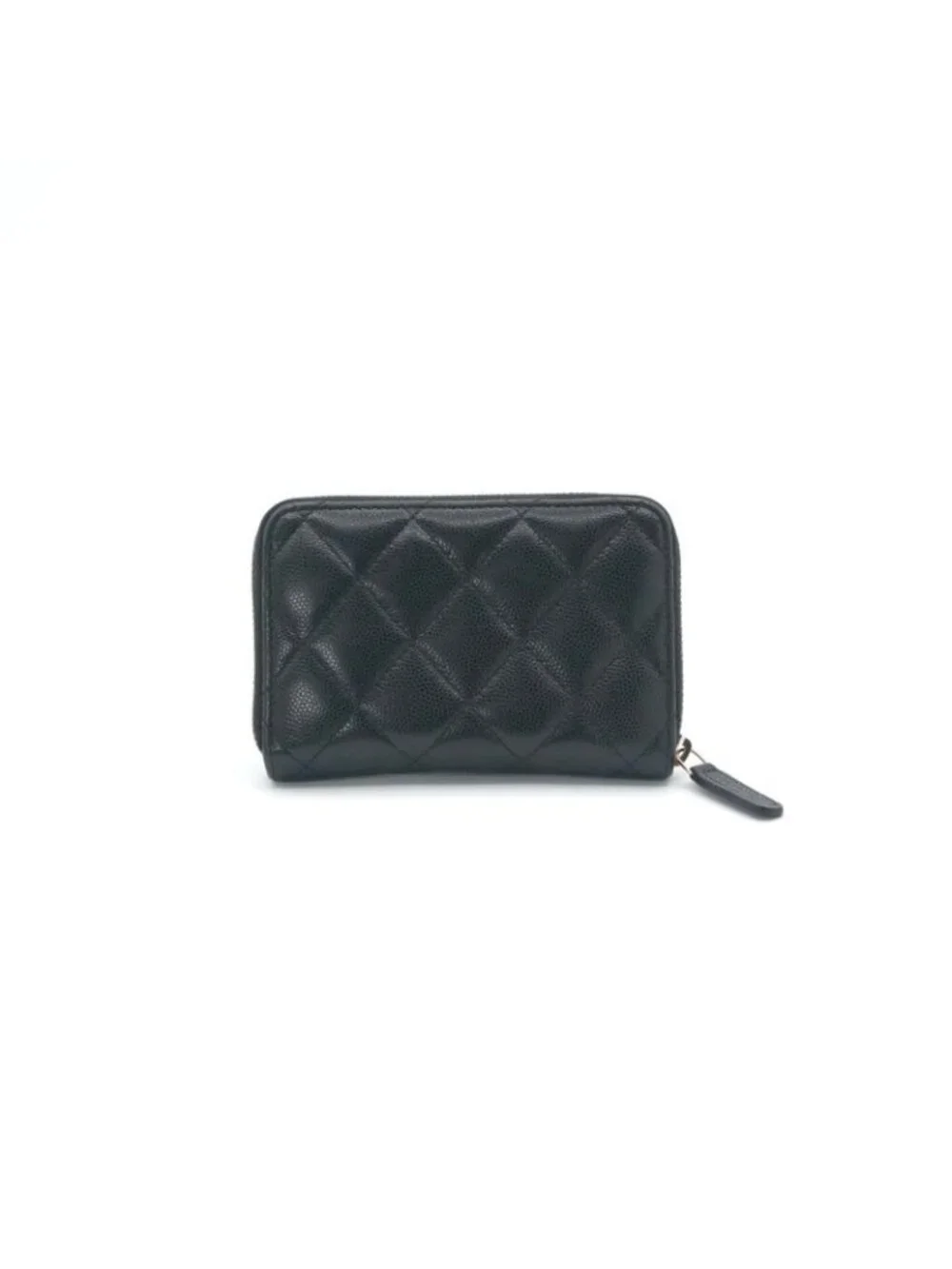 Chanel Wallet Coin Purse Black Gold Quilted CC Logo Card Case